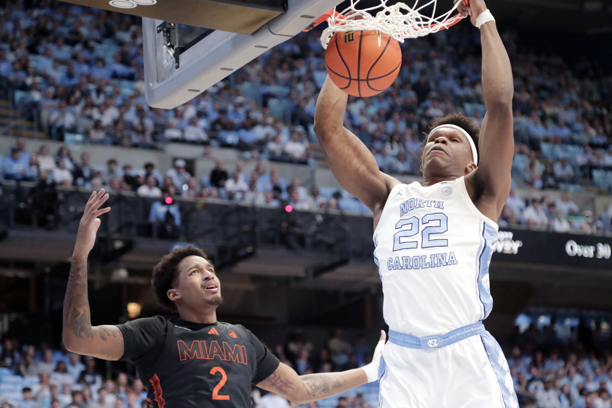 Lubin leads UNC’s balanced scoring in 92-73 win over Miami for Tar Heels’ 5th straight victory