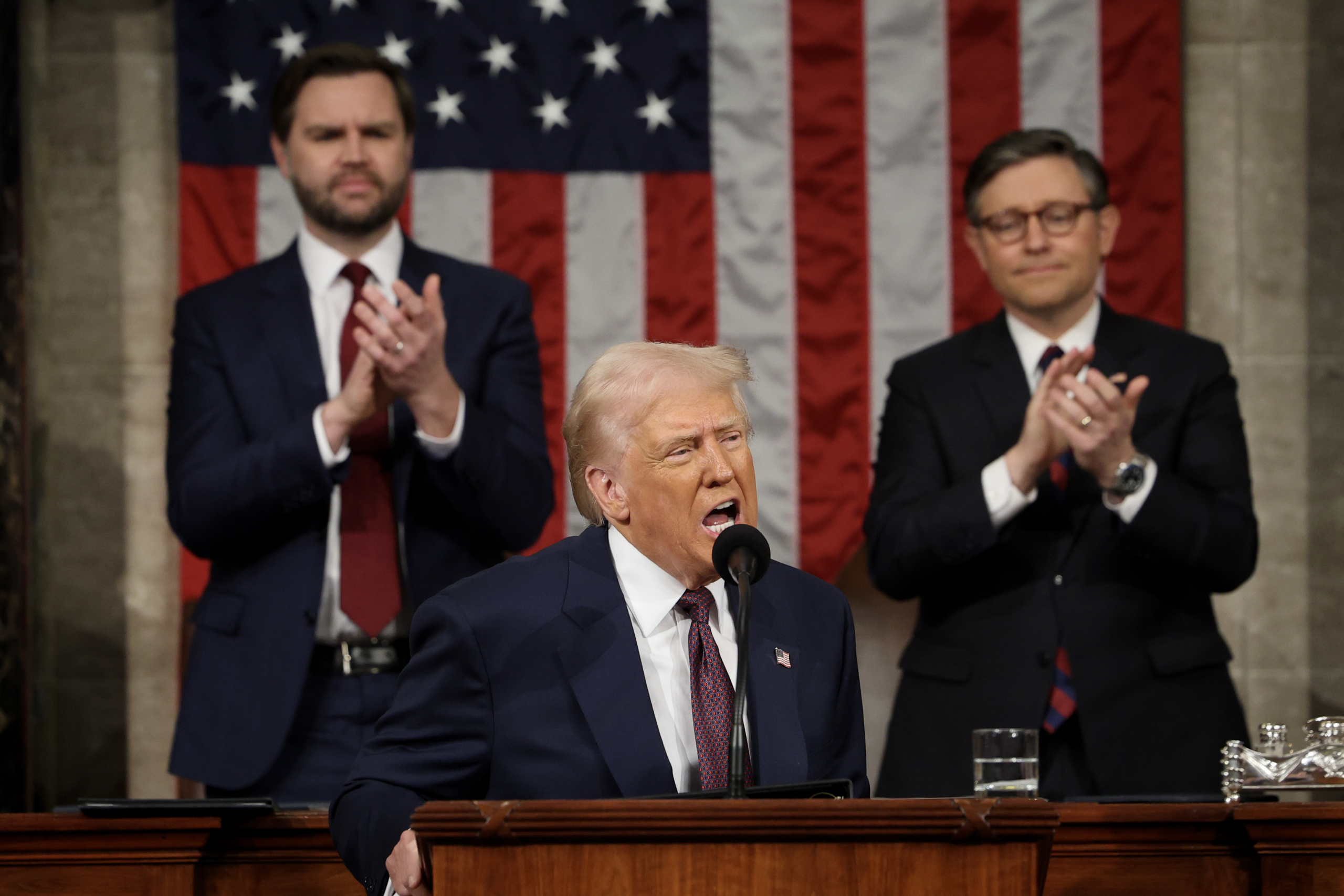 Trump takes credit for ‘swift and unrelenting’ action in speech to Congress