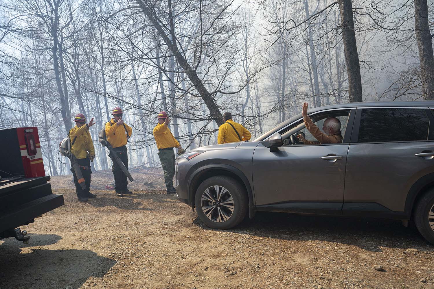 First rain and then fire chase people from their homes in North and South Carolina