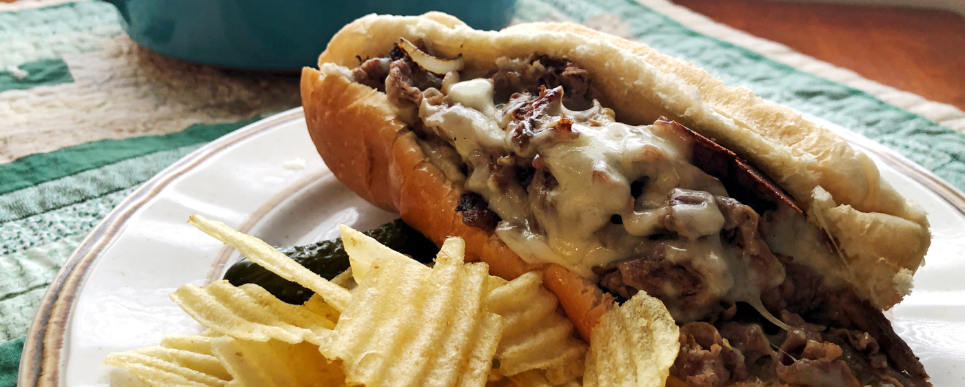 Philly Cheesesteak with Peppers and Onions