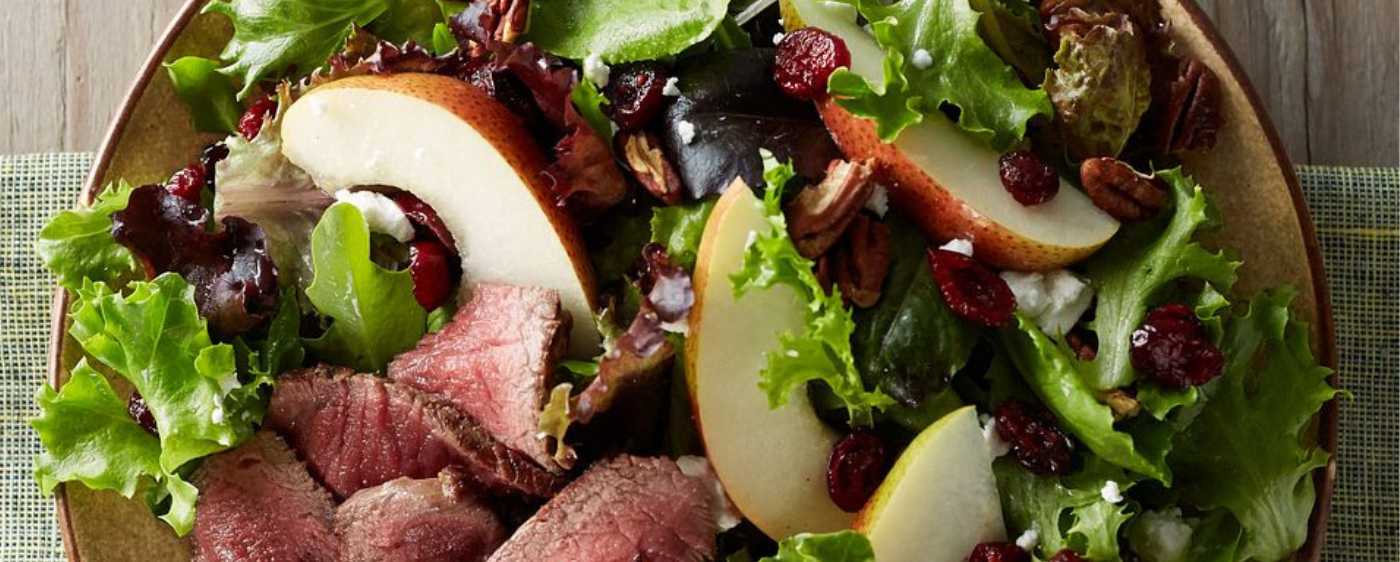 Beef Tenderloin, Cranberry and Pear Salad