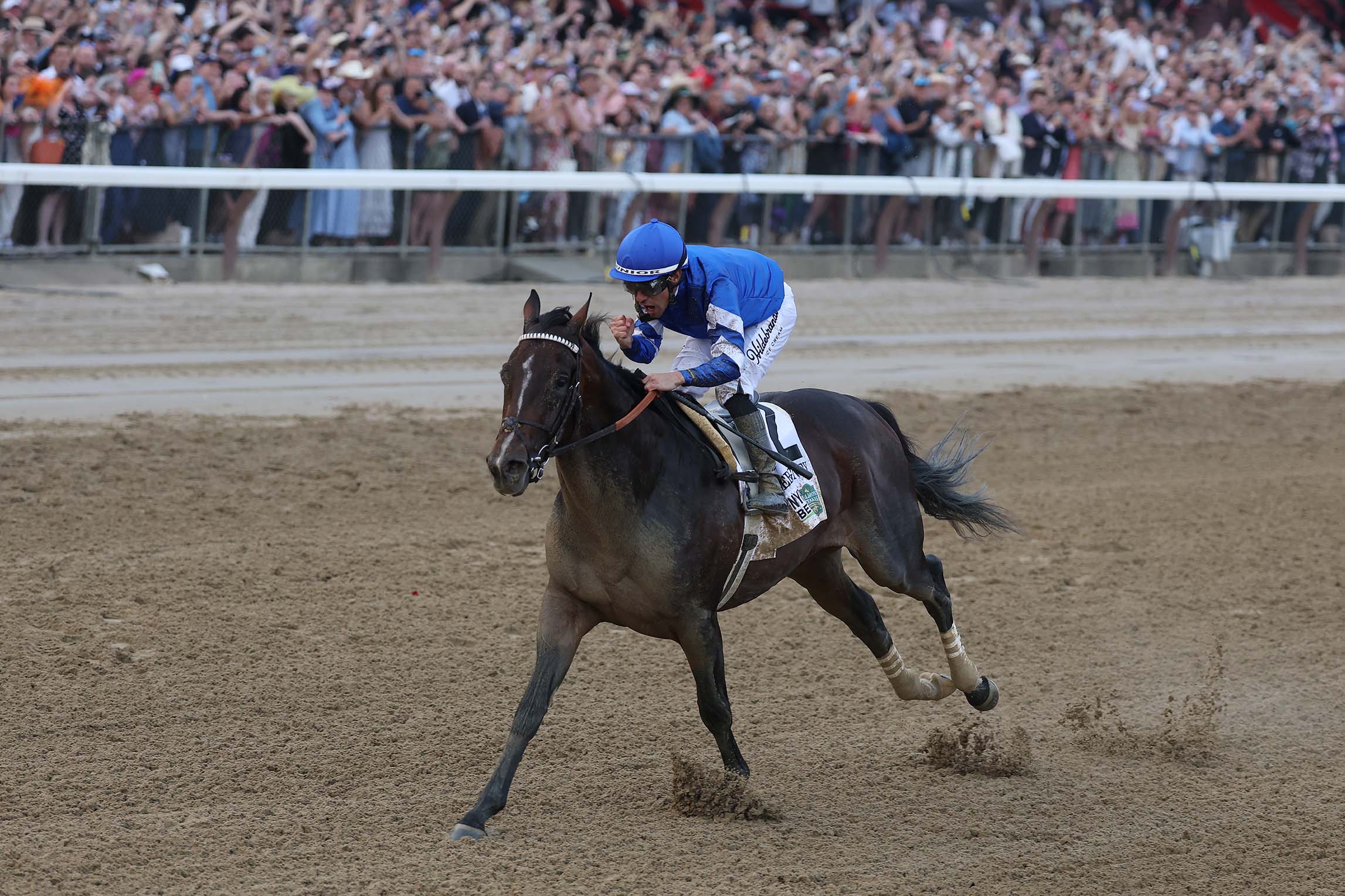Sovereignty beats Journalism to win the Belmont Stakes at Saratoga
